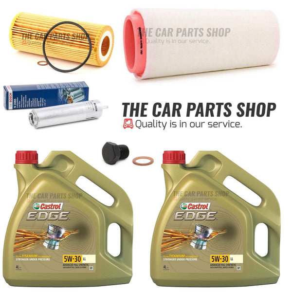 AIR OIL FUEL 8L CASTROL SERVICE KIT FOR BMW 3 SERIES 330D M SPORT 2004-2012 E91