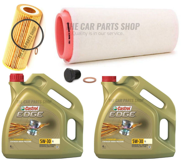 FOR BMW 3 SERIES 330D M SPORT 2004-2012 E91 8L CASTROL EDGE & AIR OIL FILTER KIT