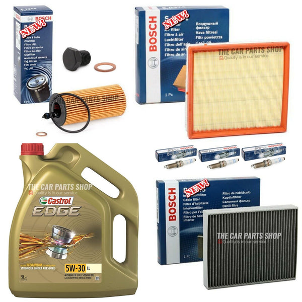 FOR BMW 1 SERIES 118i F20 FULL BOSCH SERVICE KIT 5L CASTROL EDGE & 3 BOSCH PLUGS