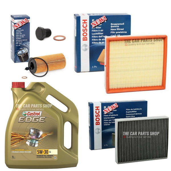 FOR BMW 1 SERIES 118i F20 BOSCH SERVICE KIT 5L CASTROL EDGE AIR OIL CABIN BOSCH