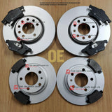 FOR A3 1.6 TDI ULTRA  TECHNIK 8V FRONT & REAR COATED BRAKE DISCS AND BRAKE PADS