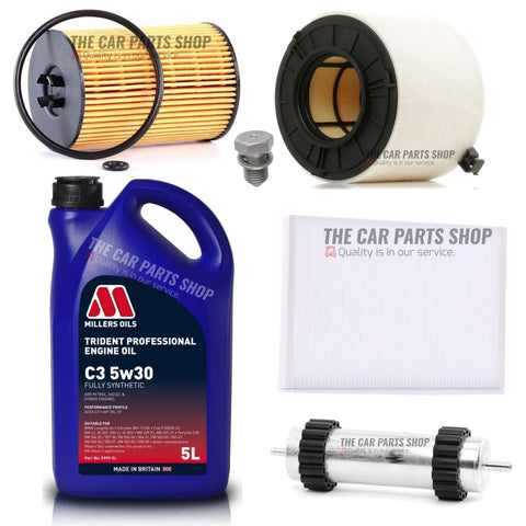 5L MILLERS & ALL FILTERS FULL SERVICE KIT FOR AUDI A4 MK5 2.0 TDI MK5