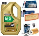 FOR AUDI A4 2.0 TDI MK4 BOSCH SERVICE 5L TECHNOLUBE + BOSCH AIR OIL POLLEN PACK