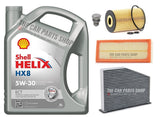 CABIN AIR OIL FILTER & 5L SHELL HX8 SERVICE KIT FOR SEAT ALHAMBRA 2.0 TDI MK2
