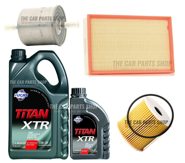 SERVICE KIT FOR VOLVO V70 2.4 MK2 PETROL 6L FUCHS XTR AND AIR OIL FUEL FILTER