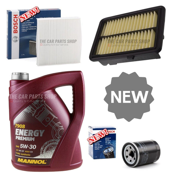 BOSCH SERVICE KIT FOR HONDA JAZZ L13B BOSCH OIL AIR CABIN & 5L 5W30 LONGLIFE OIL