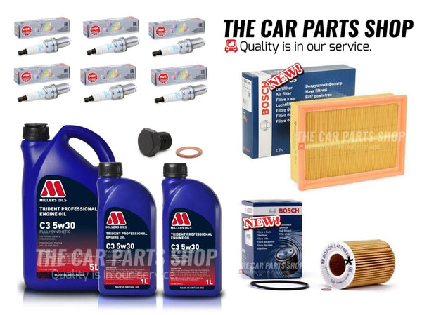 BOSCH SERVICE KIT FOR BMW 330CI 3.0 E46 7L OIL & AIR OIL & 6 NGK SPARK PLUGS SET