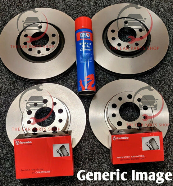 FOR VW GOLF 1.6 TDI MK7 FRONT AND REAR BRAKE DISCS WITH BREMBO PADS BRAND NEW