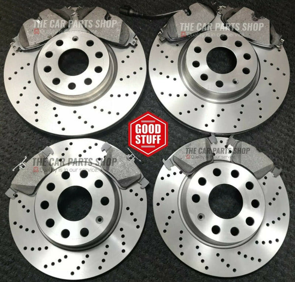 FOR MERCEDES E-CLASS E350 CDI DRILLED FRONT & REAR BRAKE DISCS + PADS + SENSORS