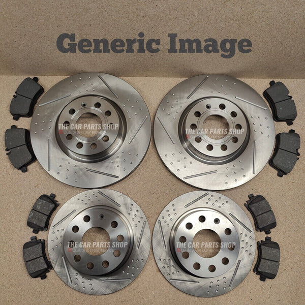 FOR MERCEDES E-CLASS E350 CDI DIMPLED SLOTTED FRONT REAR DISCS + PADS + SENSORS