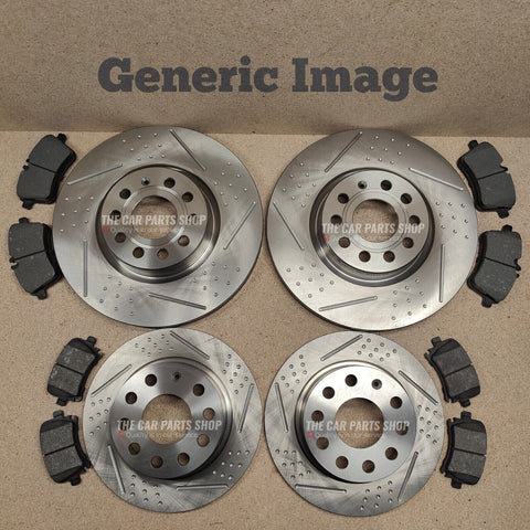 FOR MERCEDES E-CLASS E350 CDI DIMPLED SLOTTED FRONT REAR DISCS + PADS + SENSORS