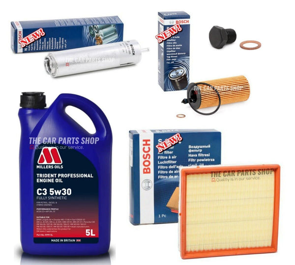 FOR BMW 320D F30 SHADOW EDITION BOSCH SERVICE KIT 5L MILLERS OIL & FUEL OIL AIR