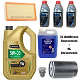 FOR VW NEW BEETLE CABRIO SERVICE KIT 5L OIL & AIR OIL + ANTIFREEZE + SCREENWASH
