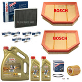FOR BMW M3 F80 FULL BOSCH SERVICE KIT 7L CASTROL & ALL FILTERS + 6 PLUGS SET