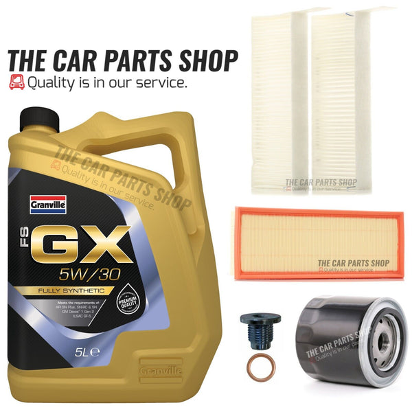 5L PREMIUM LSPI DEXOS 1 SERVICE KIT FOR VAUXHALL GRANDLAND X 1.2 PETROL D12XHT