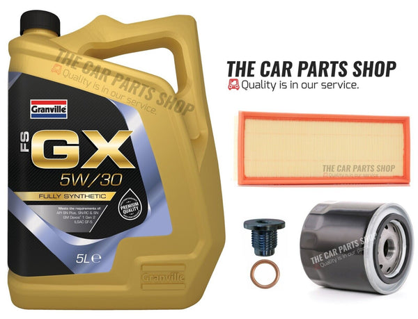 SERVICE KIT FOR VAUXHALL GRANDLAND X 1.2 PETROL D12XHT 5L LSPI & AIR OIL FILTER