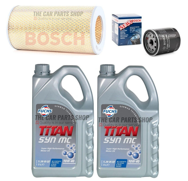 FOR TOYOTA HIACE 1999 PETROL BOSCH SERVICE KIT 10L FUCHS 10W40 & BOSCH AIR OIL