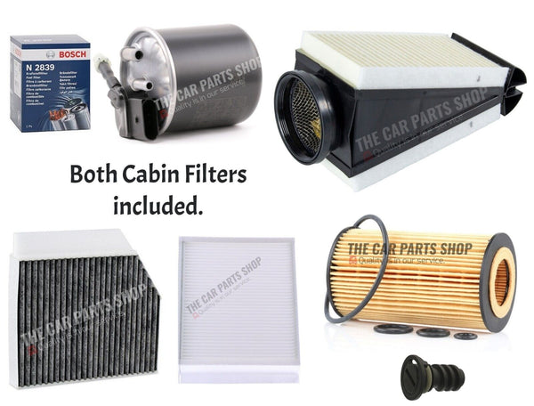 FOR MERCEDES C-CLASS C250 BLUETEC AMG W205 SERVICE KIT ALL NEW FILTERS & PLUG