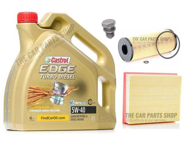 OIL AND AIR FILTER + 4L CASTROL 5W40 SERVICE KIT FOR VW PASSAT 1.9 TDI MK4 96-05