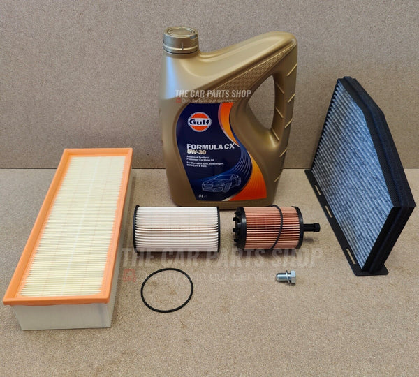 FULL SERVICE KIT FITS VW GOLF 2.0 TDI CONVERTIBLE WITH GULF PREMIUM MOTOR OIL