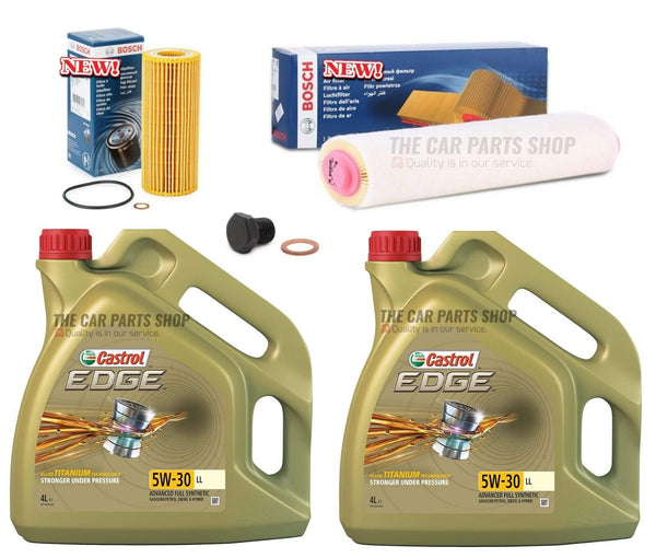 FOR BMW X5 XDRIVE30D 06-13 E70 BOSCH SERVICE KIT 8L CASTROL & AIR OIL PLUG