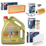 FITS VW TOURAN 1.6 TDI 2010-2015 FULL BOSCH SERVICE KIT + 5L CASTROL EDGE 5W30