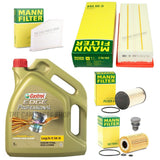 FITS VW TOURAN 1.6 TDI 10-15 COMPLETE MANN SERVICE KIT WITH 5L CASTROL EDGE 5W30