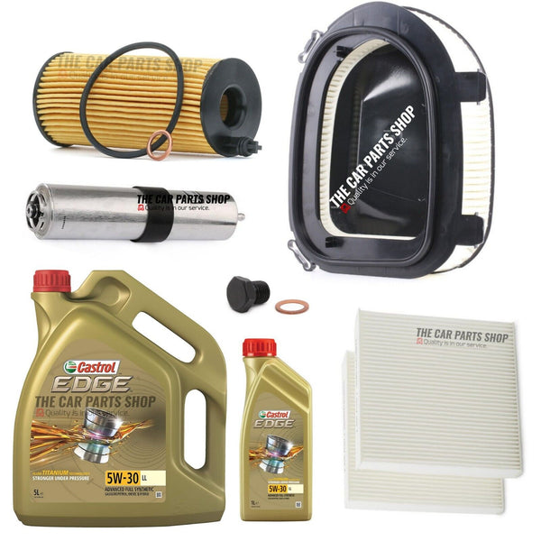6 LITRES CASTROL EDGE 5W30 FOR BMW X3 F25 10-17 FULL SERVICE KIT & DRAIN PLUG