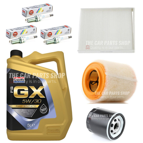 FOR VAUXHALL ASTRA 1.0 15-21 SERVICE KIT 5L 5W30 LSPI & AIR OIL CABIN 3 PLUGS