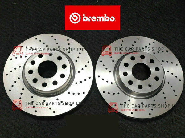 FOR AUDI A4 2.0 DRILLED BREMBO REAR BRAKE DISCS 288MM SOLID