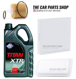 5L FUCHS & AIR OIL CABIN FILTER SERVICE KIT FOR DAIHATSU SIRION 1.0 MK2 PETROL