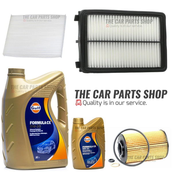 FOR HYUNDAI TUSCAN 1.7 MK2 SERVICE KIT 6L GULF & AIR OIL CABIN FILTER KIT