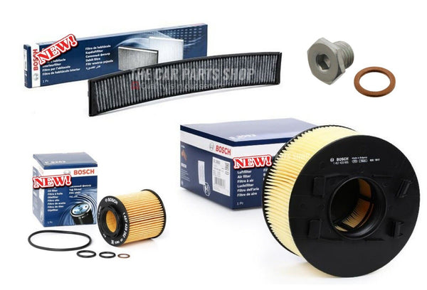 FOR BMW 3 SERIES 318CI M SPORT E46 BOSCH SERVICE FILTER KIT AIR OIL CABIN & PLUG