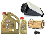 FITS MERCEDES C-CLASS C300 BLUETEC W205 SERVICE KIT AIR OIL FILTER & 6L CASTROL