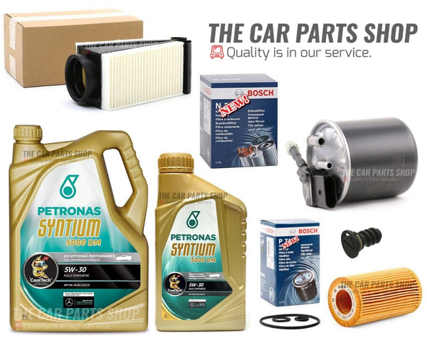 FITS MERCEDES C300 BLUETEC HYBRID W205 BOSCH SERVICE KIT FUEL OIL AIR & 6L 5W30