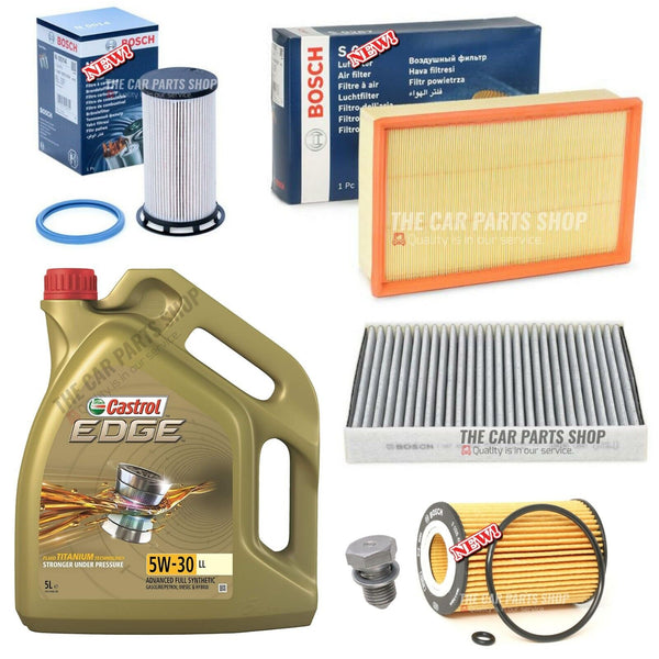 FOR SKODA OCTAVIA 2.0 TDI MK3 2014-2020 5L CASTROL 5W30 FULL BOSCH SERVICE PACK