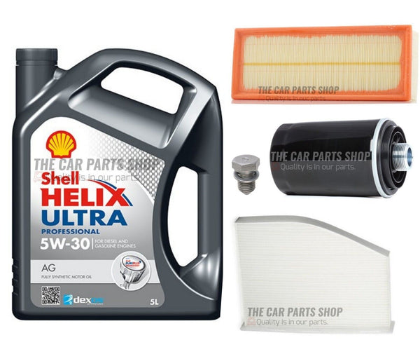 FOR VW TIGUAN 2.0 TSI SPORT MK1 SERVICE KIT 5L SHELL & AIR OIL CABIN SUMP PLUG
