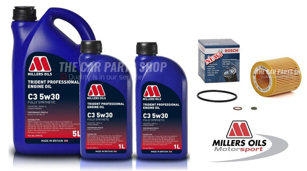 FOR BMW M3 F80 BOSCH SERVICE KIT 7L MILLERS LONGLIFE OIL AND BOSCH OIL FILTER