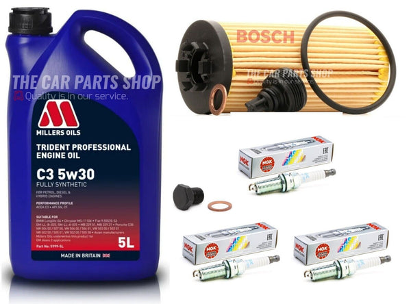 FOR BMW 218i MSPORT GRAN COUPE F44 SERVICE KIT 5L MILLERS BOSCH FILTER PLUGS X3