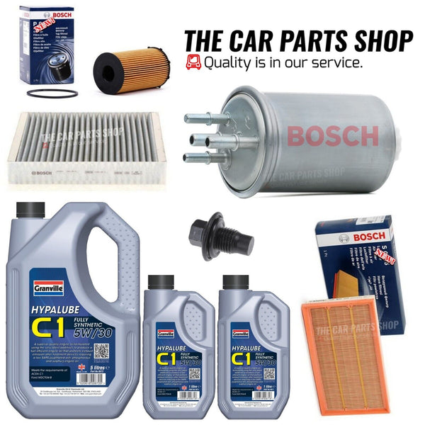 FOR JAGUAR XF 3.0 TDCI V6 MK1 COMPLETE BOSCH SERVICE KIT + 7L C1 5W30 MOTOR OIL