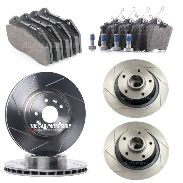 FOR RENAULT MEGANE 2.0 COUPE SLOTTED FRONT REAR BRAKE DISCS & BRAKE PADS