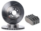 FOR RENAULT MEGANE 2.0 COUPE SLOTTED FRONT BRAKE DISCS 340MM WITH BRAKE PADS