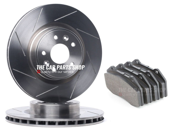 FOR RENAULT MEGANE 2.0 COUPE SLOTTED FRONT BRAKE DISCS 340MM WITH BRAKE PADS