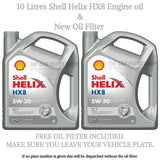 10 LITRES SHELL HELIX HX8 ECT 5W30 VW 504-507 LONGLIFE MOTOR OIL & FREE OIL FILT