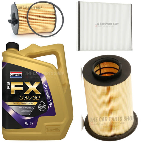 FOR FORD FOCUS 1.5 TDCI 14-19 SERVICE KIT 5L 0W30 & AIR OIL POLLEN FILTER