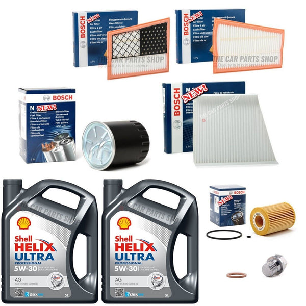 FOR MERCEDES E280  E320 3.0 CDI 02-11 FULL BOSCH SERVICE KIT WITH 10L 5W30 SHELL