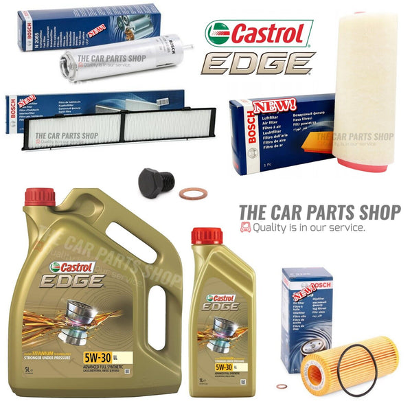 FULL BOSCH SERVICE KIT WITH 6L CASTROL 5W30 LL-04 FOR BMW 320D E90 M47D20O2