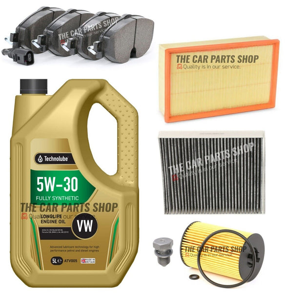 FOR AUDI A3 2.0 SPORTBACK SLINE SERVICE KIT 5L OIL & AIR OIL POLLEN & FRONT PADS