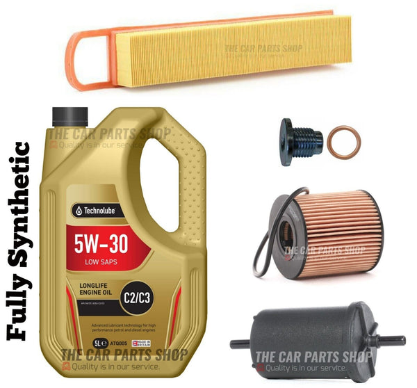 FOR PEUGEOT 207 1.4 1.6 PETROL SERVICE KIT 5L OIL & AIR OIL FUEL FILTER KIT