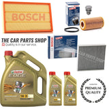 7L CASTROL AIR OIL CABIN FILTER BOSCH SERVICE KIT FOR AUDI RS3 2.5 TFSI 8V